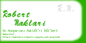 robert maklari business card